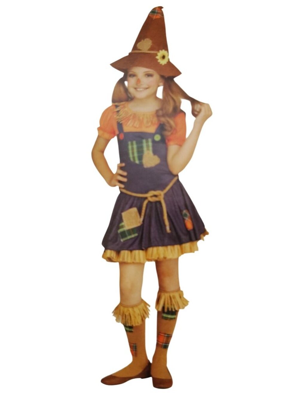 Girls M (7/8) 2 Piece Scarecrow Halloween Costume Set